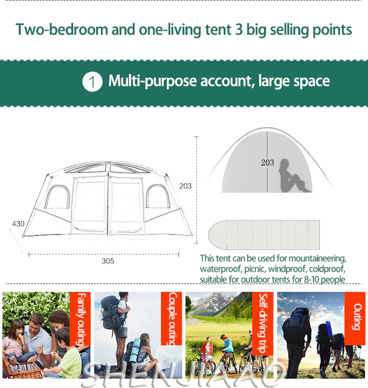 Cheap Goat Tents Outdoor Camping Tent With One Bedroom And One Living Room Single Layer Tent Is Waterproof And Can Accommodate More Than 8 People Tents 